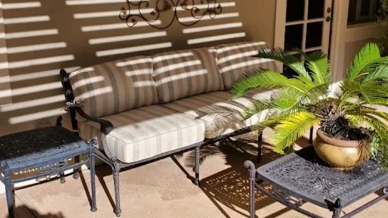 Sunbrella fabric swatches and outdoor cushion options